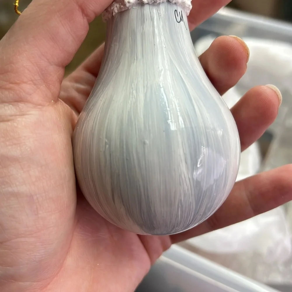 Vintage Handpainted Light Bulb Christmas Ornaments Santa Reindeer Collectible